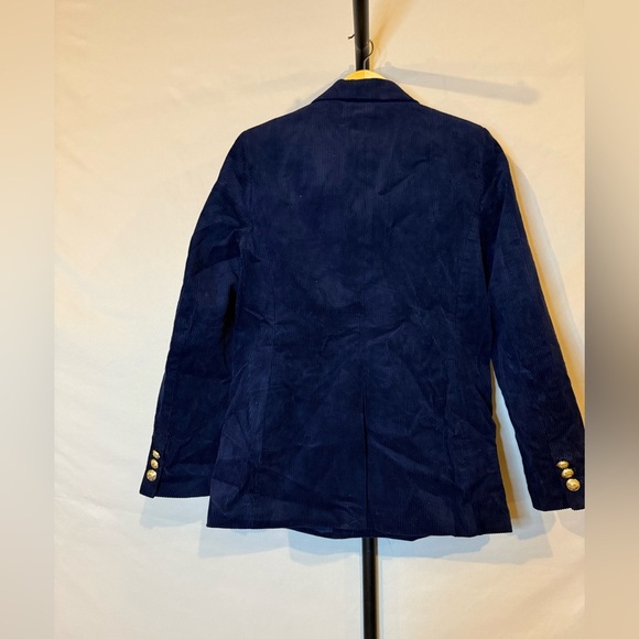 Piombo Women's size 8 Navy Corduroy Double Breasted Blazer with Gold buttons - Picture 2 of 4